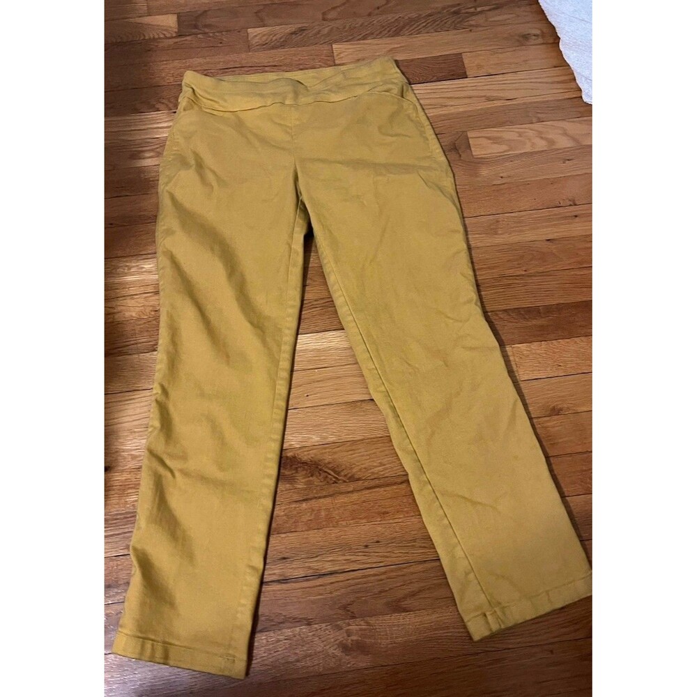 Croft & Barrow Women's Yellow Stretch Flat Front Pants Regular Size 8